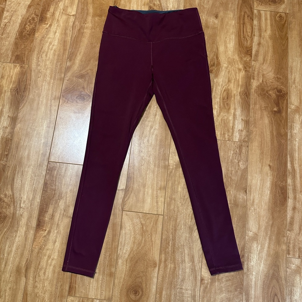 Burgundy High-Waisted Leggings